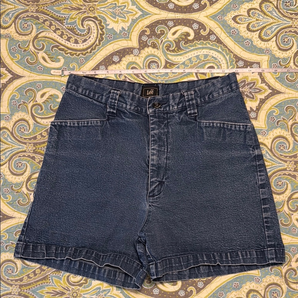 Lee Vintage Dark Wash High Rise Denim Shorts
